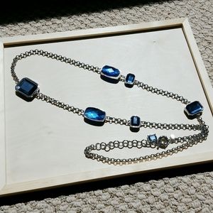 Cheerful Chico Baby Blue Gem Long Necklace